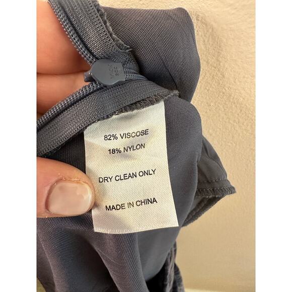 Marie Oliver Womens Carter Velvet Crinkle Wide Leg Elegant Chic Blue Pants Sz 2 - Picture 4 of 9